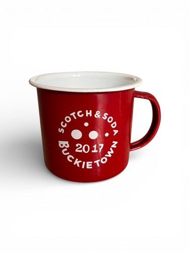 Emaille becher retro rot - retro,