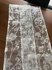 2er Set Scheibengardine Ausbrenner Weiß Blume 30 x 126 cm L1