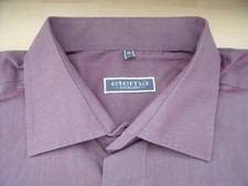 ETERNA EXCELLENT Hemd 46 Aubergine-Bordeaux-Ton Seidenglanz Sehr gut #EH251