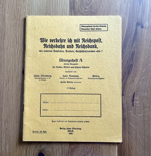 übungsheft 1942 wie - Übungsheft,
