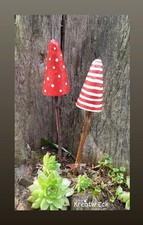 Gartendeko BETON Pilze BETONDEKO HANDGEMACHT Fliegenpilz Herbstdeko
