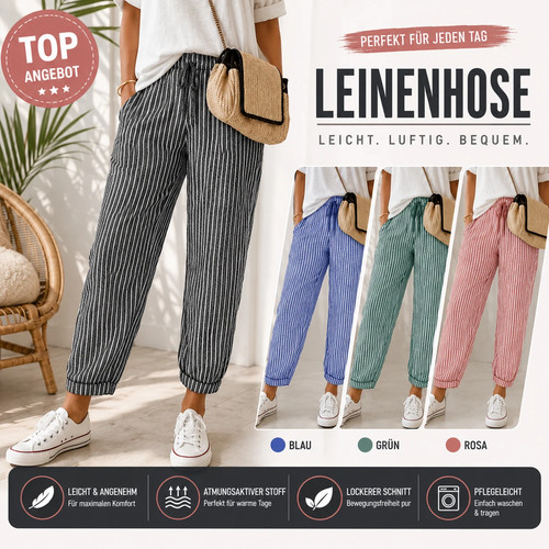 Italy damen hose leinenlook - italy,