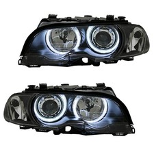 Scheinwerfer CCFL Angel Eyes für BMW 3er E46 Coupe Cabrio 99-03 Schwarz B-Ware