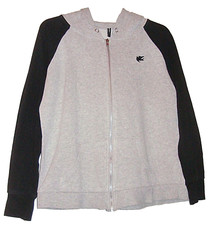 Herren Kapuzen Sweat-Jacke Langarm FISHBONE Gr. S hellgrau/schwarz