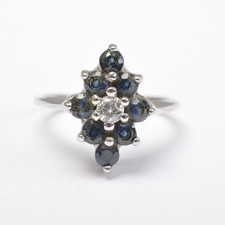 Vintage Saphir Diamantring, 14