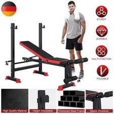 Hantelbank klappbar Trainingsbank mit Langhantelablage Schrägbank Fitnessstation