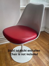 2 x Sitzpolster Polster Kissen für Knoll TULIP CHAIR Stuhl Saarinen – Rot Leder