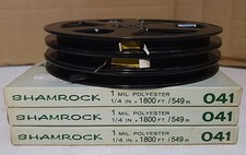 3 Shamrock Tonband Spulen mit Bandmaterial 18cm