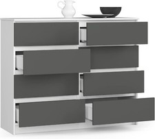 BDW Kommode, 8 Schubladen, viel Stauraum, Kleiderschrank, Flur Badezimmerschrank