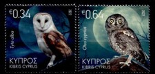 Eulen. Schleiereule, Zwergohreule. 2W. Zypern 2022