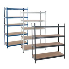 Steckregal 875 kg Werkstattregal Kellerregal Schwerlastregal Regal verzinkt blau