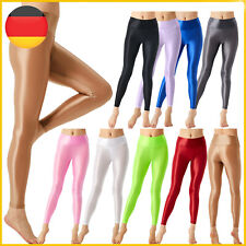 DE Damen Lackleder Leggings Glänzende Strumpfhose Dessous Hose Kostüm Clubwear