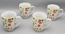 WellCo VanWell 4x Henkelbecher Kaffeebecher 'FLOWERS' Ø ca.8,5cm/ca.10,2cm h TOP