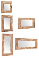 Spiegel Wandspiegel Dekospiegel Teak Dekorativer Holzspiegel Bad Flur 3 Größen