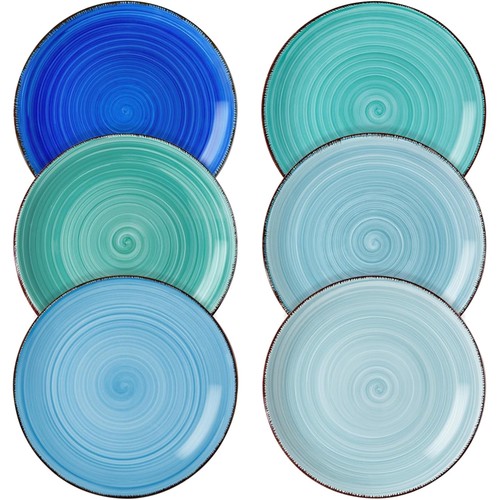 Kuchenteller steinzeug 6er set - kuchenteller,
