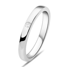 Ring 3mm Zirkonia Stein Weiß