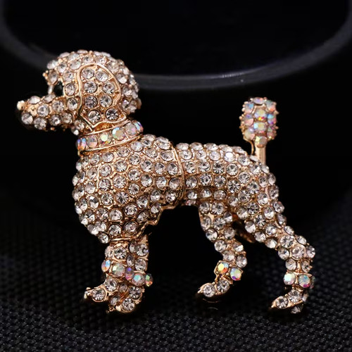 Luxus pudel brosche - pudel,