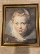 Paul Peter Rubens Öldruck Kindskopf Kunstdruck mit Rahmen 30 Cm Bild Alt golden