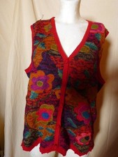 Kunterbunte Handgestrickte Weste Gr. 44/46 DW-Shop Alpaka Neu