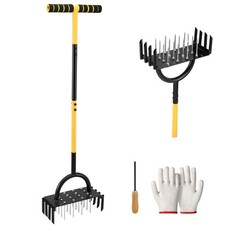 Rasenlüfter Aerifizierer für Rasen mit 15Eisen Spikes Reinigung von Laub Schmutz