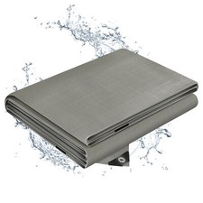 WOLTU Abdeckplane PE Gewebeplane Ösen Schutzplane UV-beständig Wasserdicht Grau