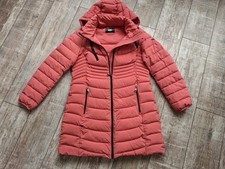 Wunderschöner Steppmantel Steppjacke von DKNY, Gr. L, Lachsfarben, mit Kapuze