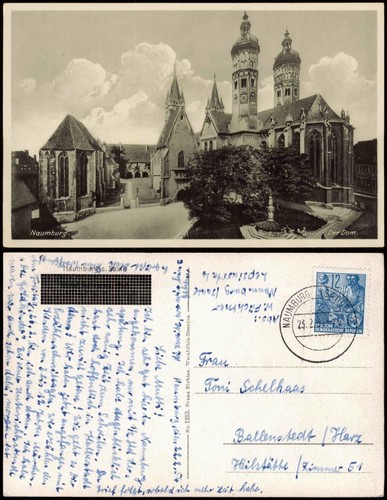Ansichtskarte naumburg - ansichtskarte, (saale)
