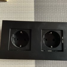 Steckdose 2 Fach Schuko Kombisteckdose Wandsteckdosen Schwarz Luxus-Time