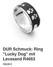 DUR Ring Lavasand Lucky Dog Hund Pfote Dog Mom