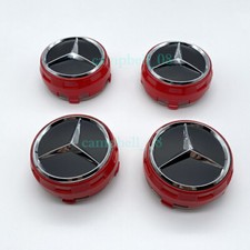 Für 4X Mercedes Benz AMG Emblem Nabendeckel Alu Radkappen Felge Abdeckung 75mm