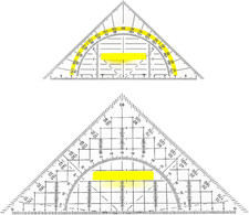 Geodreieck Groß Winkelmesser Schule – Geo-Dreiecke Set mit Griff, 20 cm und 14 c