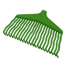 Laubrechen (Kunststoff) feststehend - 21 Zinken - Grün | Fächerbesen, Laubbesen