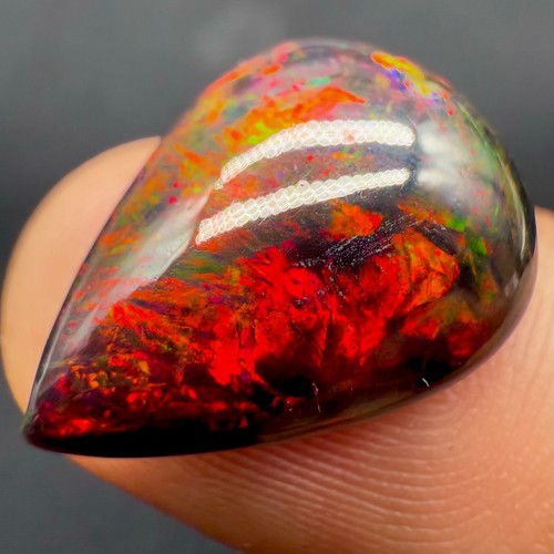 Natural black opal cabochon - black,