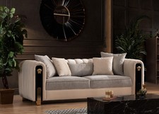 Luxus Dreisitzer Beige Sofa 3