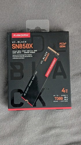 Black sn850x 4tb nvme ssd - 4tb,
