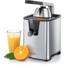 Arendo Elektrische Saftpresse 1000W aus Edelstahl mit Gelenkarm quadratisch