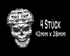 4x Fahrrad SKULL Aufkleber Bike Sticker MTB Schädel Totenkopf Helm