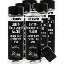 6x TECPO UNTERBODENSCHUTZ SPRAY 500 ml WACHS SCHWARZ STEINSCHLAGSCHUTZ UBS WAX