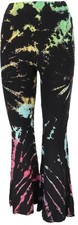 Batik Leggings mit Schlag, Unikat Boho Schlaghose, Yogahose - schwarz