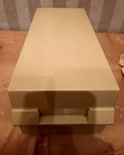 ALTER KARTEIKASTEN HOLZ HELLGRAU LACKIERT FÜR DIN A6 KARTEIKARTEN  SEHR GUT!