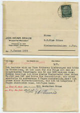 93627 - Postkarte Joh. Heinr. Braun - Wuppertal-Ronsdorf 7.1.1939