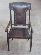 Sessel Thron Jugendstil Eiche Leder