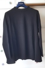 HANNES ROETHER Pullover ausgestellte Form Wolle Shirt Bluse Schwarz Gr. M NEU!
