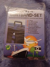 Koffer-Gurtband-Set blau schwarz neu in OVP - 2 Stück ca. 195cm Lang 5cm Breit