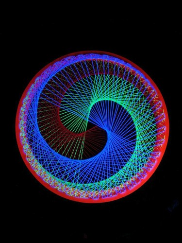 Stringart spirale neon - 2d, "neon