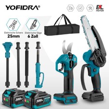 6" Akku Kettensäge Hochentaster Mini Elektro Astsäge Teleskop Gartenschere 2M