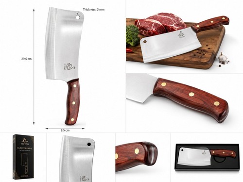 Hackmesser edelstahl holzgriff - edelstahl,