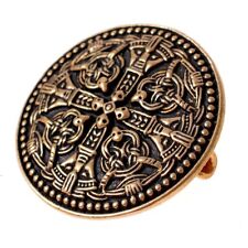 Wikinger Scheibenfibel Vårby Mittelalter Fibel Brosche LARP Bronze/Versilbert