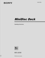 Sony MDS-JE500 Minidisc Player Recorder Bedienungsanleitung - BENUTZERHANDBUCH 