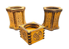 Rustikale Teelichthalter mit keltischem Knoten Design - 2er Set - Lasergravur